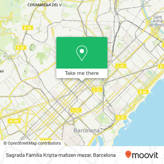 Sagrada Familia Kripta-mahzen mezar map