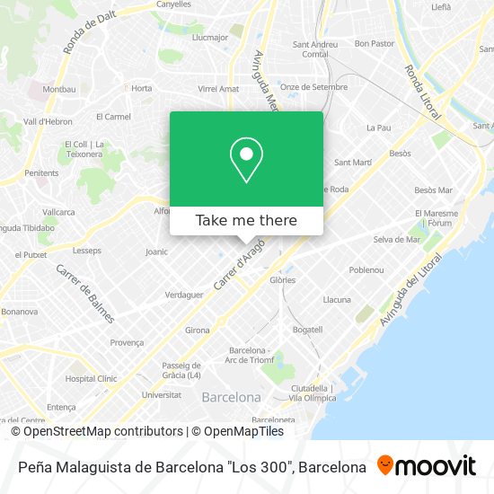 Peña Malaguista de Barcelona "Los 300" map