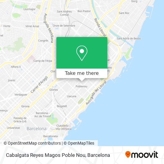 Cabalgata Reyes Magos Poble Nou map