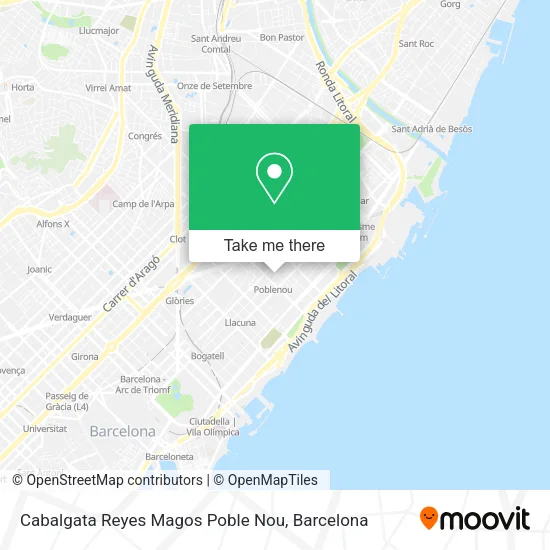 Cabalgata Reyes Magos Poble Nou map