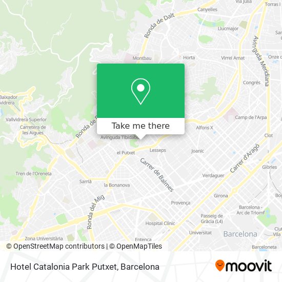 mapa Hotel Catalonia Park Putxet