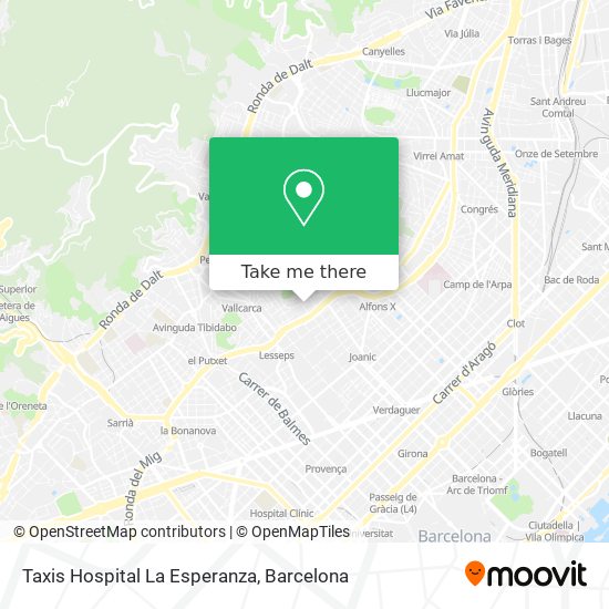 mapa Taxis Hospital La Esperanza