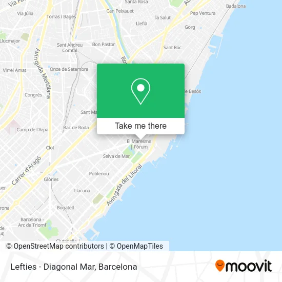 Lefties - Diagonal Mar map