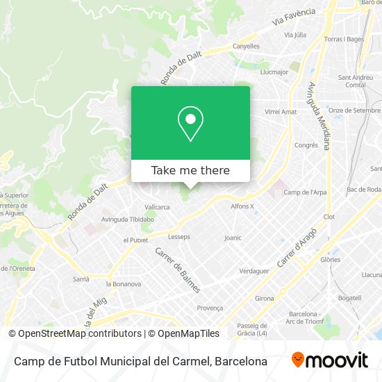 mapa Camp de Futbol Municipal del Carmel