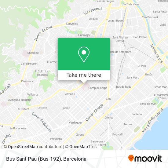 Bus Sant Pau (Bus-192) map