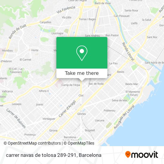 carrer navas de tolosa 289-291 map