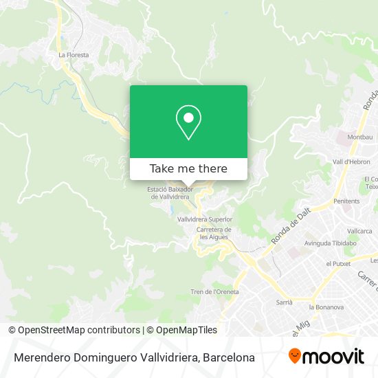 Merendero Dominguero Vallvidriera map