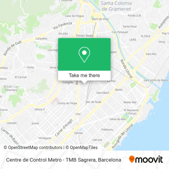 Centre de Control Metro - TMB Sagrera map