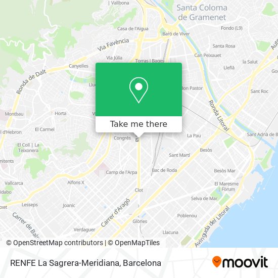 RENFE La Sagrera-Meridiana map