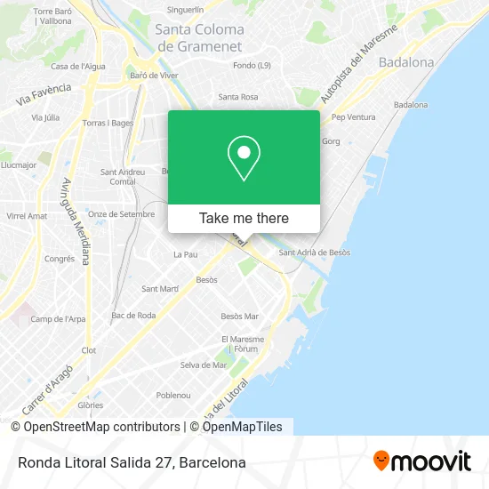 Ronda Litoral Salida 27 map