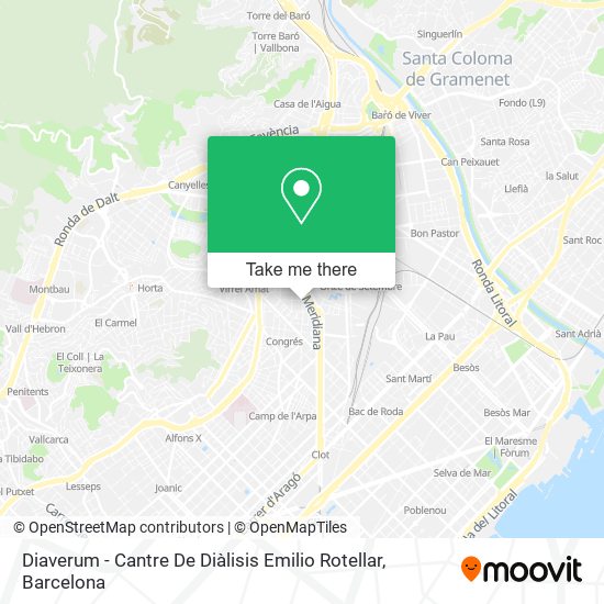 mapa Diaverum - Cantre De Diàlisis Emilio Rotellar