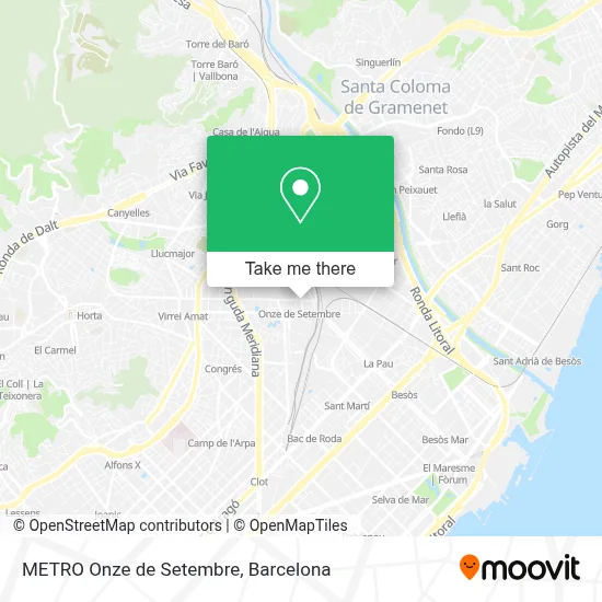METRO Onze de Setembre map