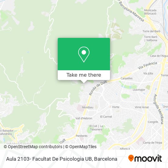Aula 2103- Facultat De Psicologia UB map