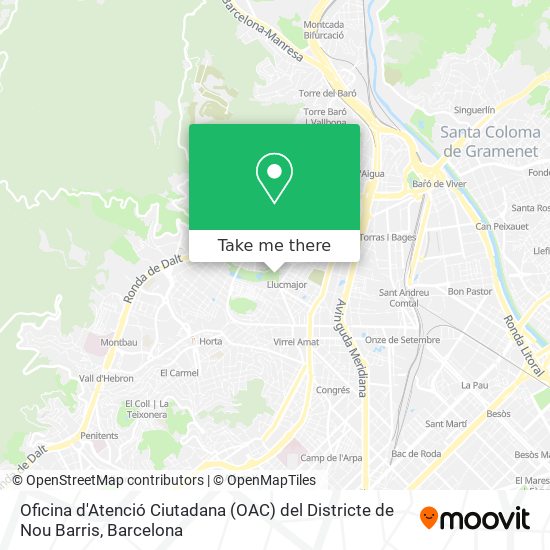 Oficina d'Atenció Ciutadana (OAC) del Districte de Nou Barris map