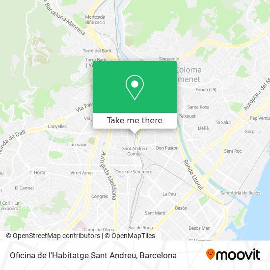 Oficina de l'Habitatge Sant Andreu map