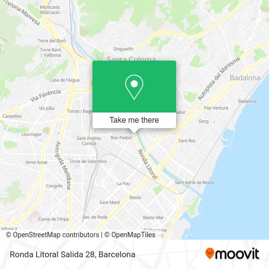 Ronda Litoral Salida 28 map