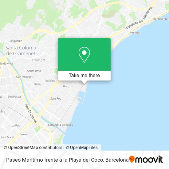 Paseo Maritimo frente a la Playa del Coco map
