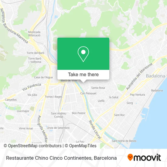 Restaurante Chino Cinco Continentes map