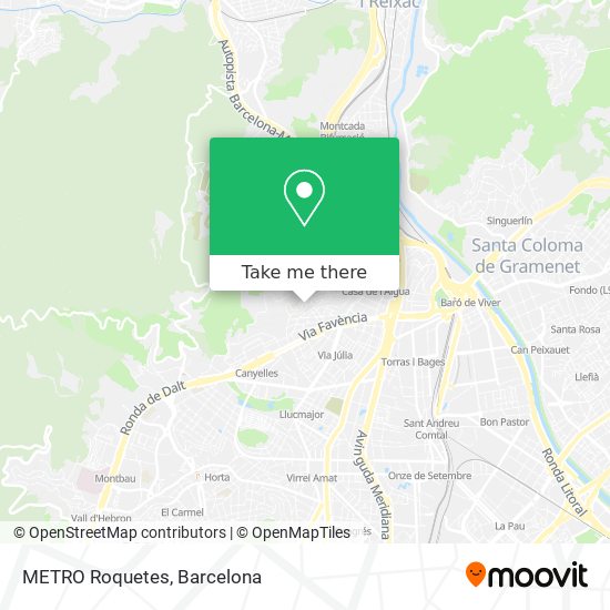 How to get to METRO Roquetes in Barcelona by Bus, Metro, Train or Tramvia?