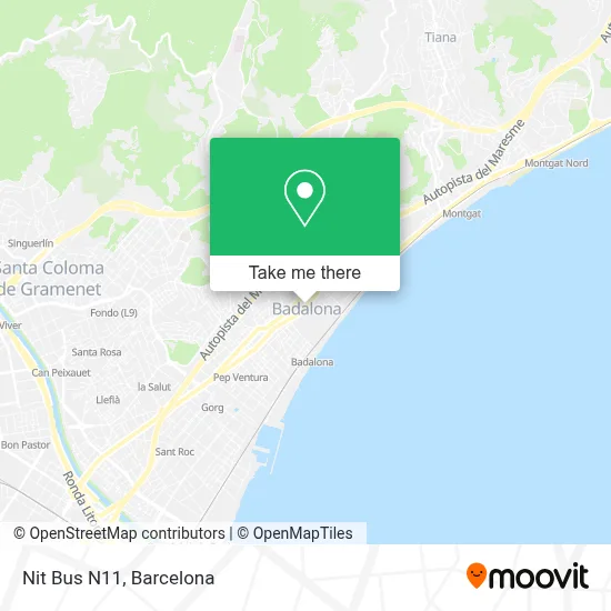 Nit Bus N11 map