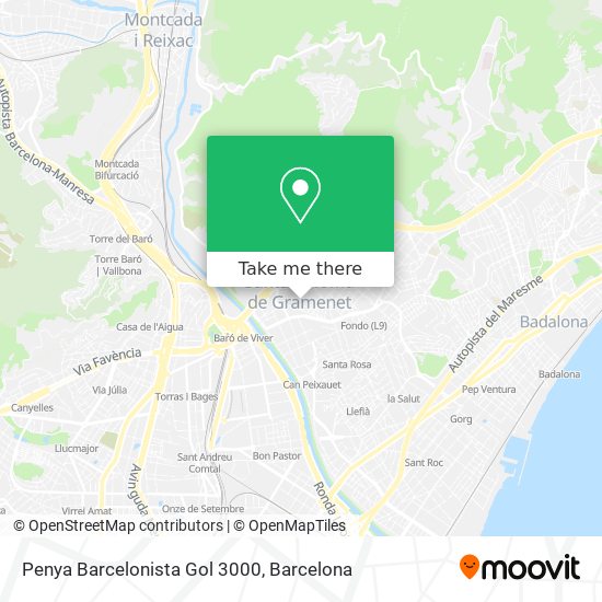 mapa Penya Barcelonista Gol 3000