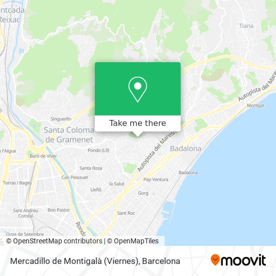 mapa Mercadillo de Montigalà (Viernes)