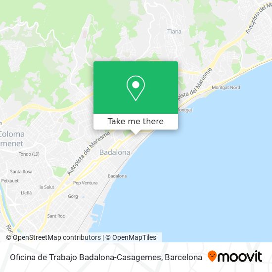 Oficina de Trabajo Badalona-Casagemes map