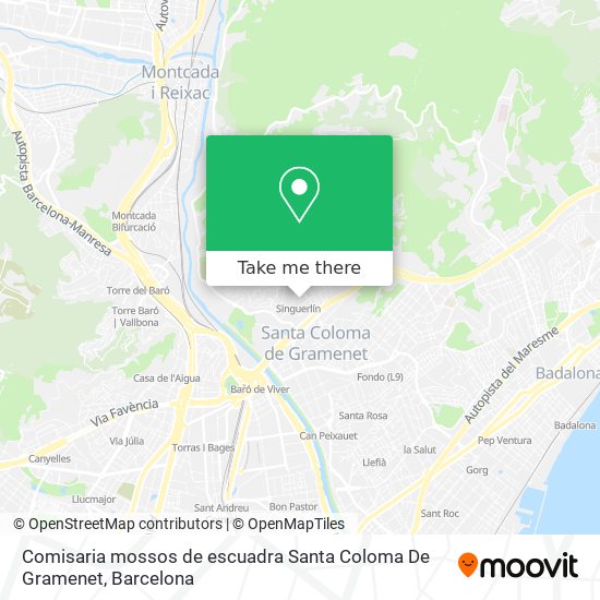 mapa Comisaria mossos de escuadra Santa Coloma De Gramenet