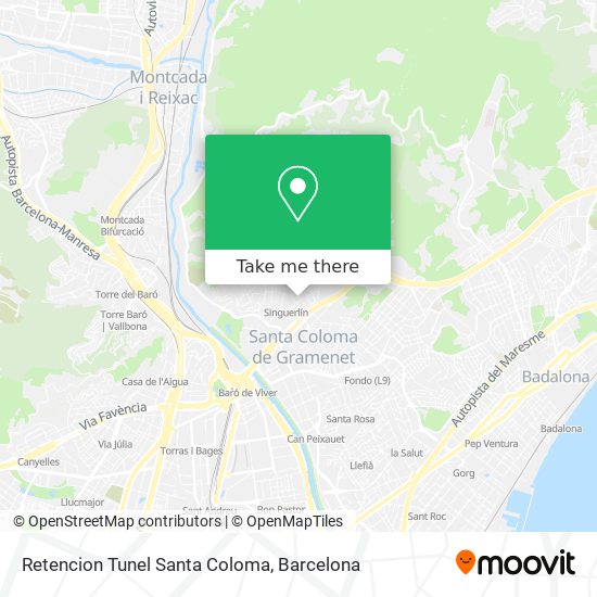 Retencion Tunel Santa Coloma map