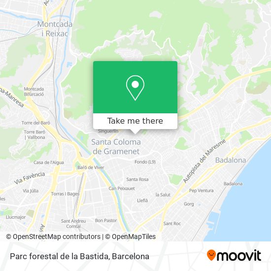 Parc forestal de la Bastida map