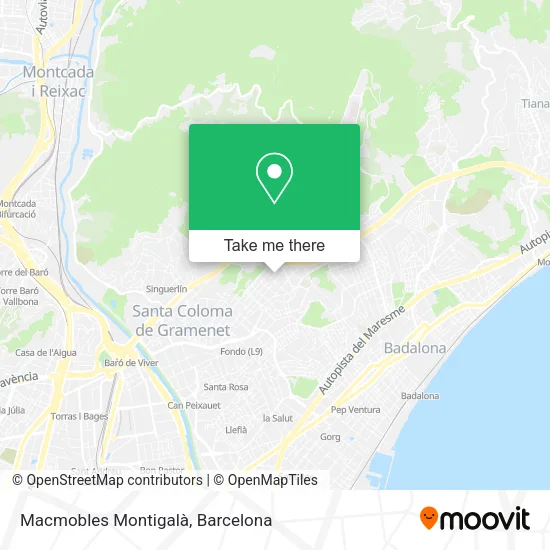 mapa Macmobles Montigalà