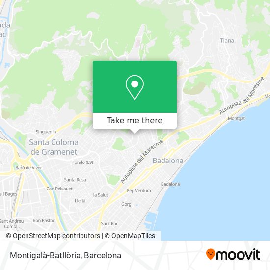Montigalà-Batllòria map
