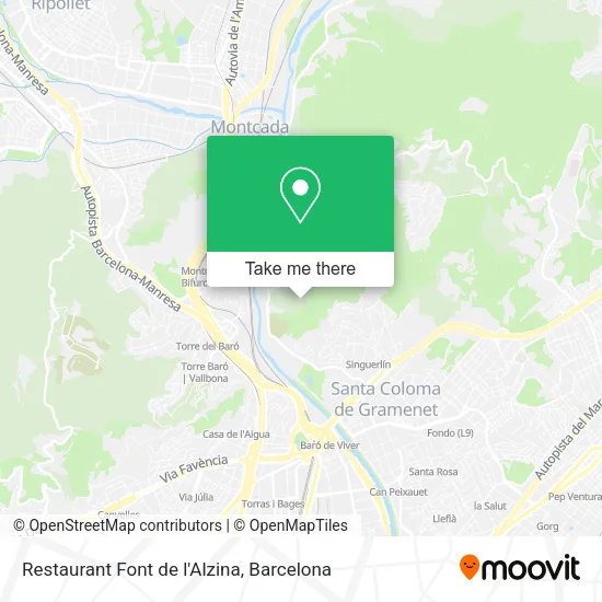 Restaurant Font de l'Alzina map