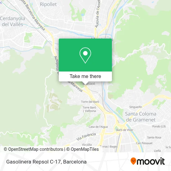 Gasolinera Repsol C-17 map