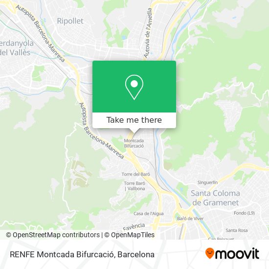 RENFE Montcada Bifurcació map