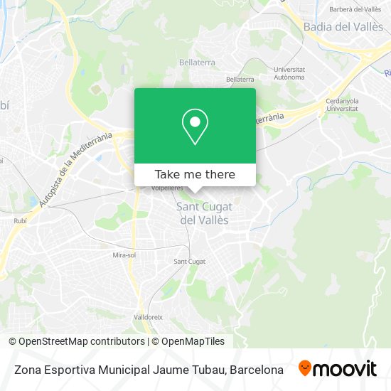 mapa Zona Esportiva Municipal Jaume Tubau