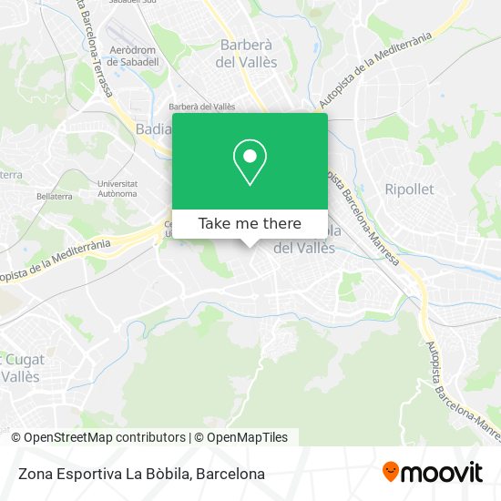 mapa Zona Esportiva La Bòbila