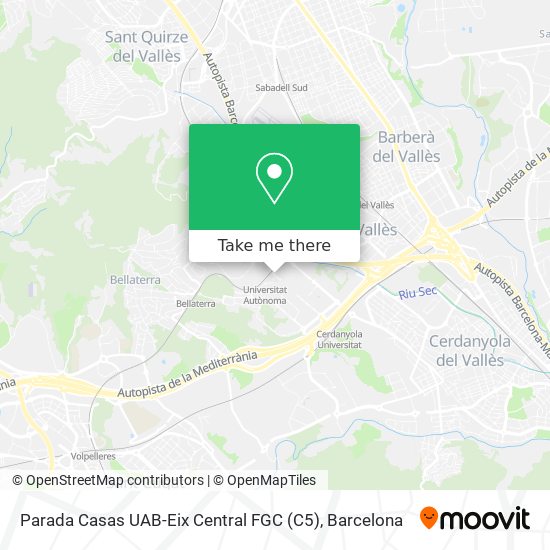 Parada Casas UAB-Eix Central FGC (C5) map