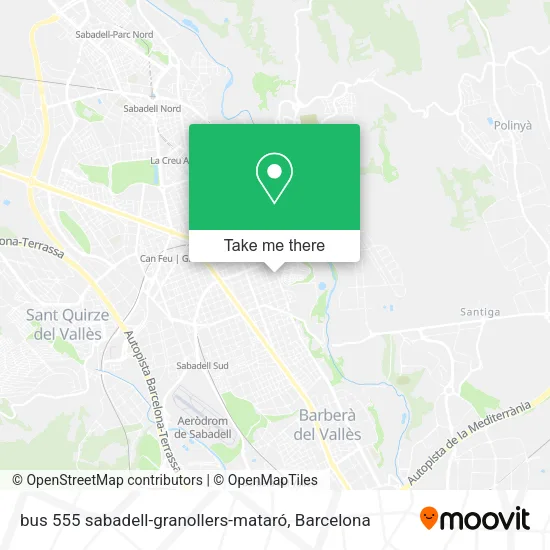 mapa bus 555 sabadell-granollers-mataró