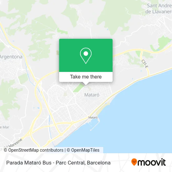 mapa Parada Mataró Bus - Parc Central