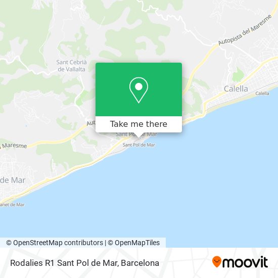Rodalies R1 Sant Pol de Mar map