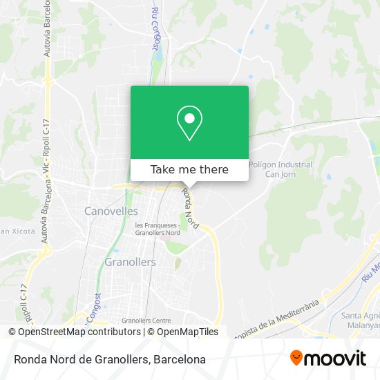 Ronda Nord de Granollers map
