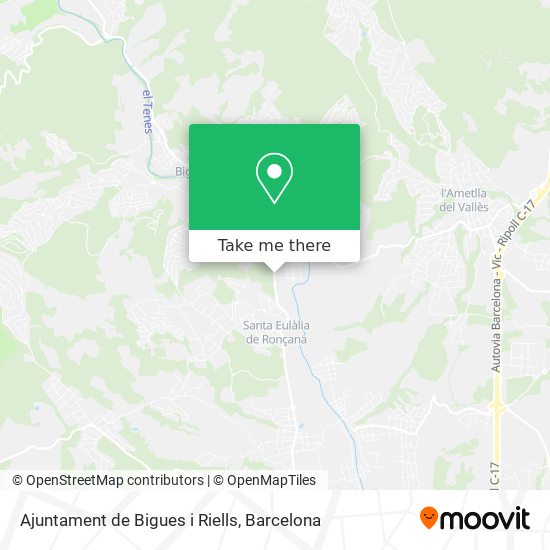Ajuntament de Bigues i Riells map
