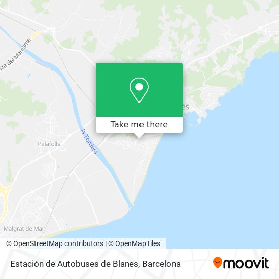 mapa Estación de Autobuses de Blanes