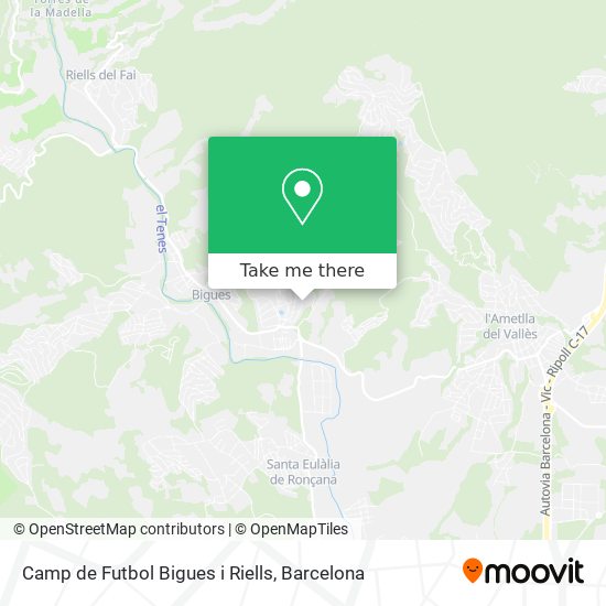 Camp de Futbol Bigues i Riells map