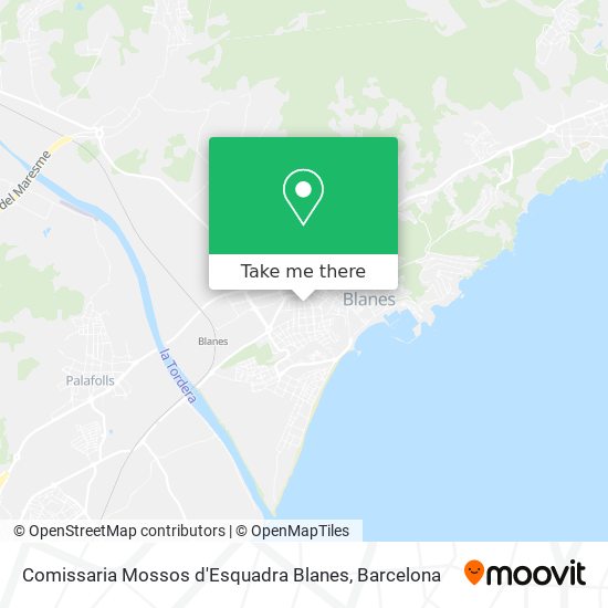 mapa Comissaria Mossos d'Esquadra Blanes