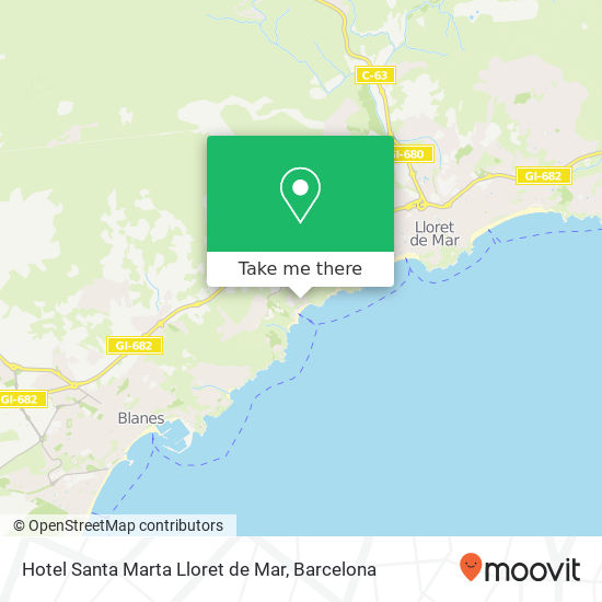 Hotel Santa Marta Lloret de Mar map