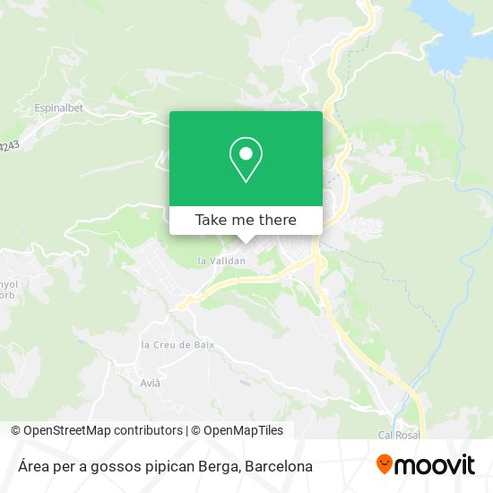 Área per a gossos pipican Berga map