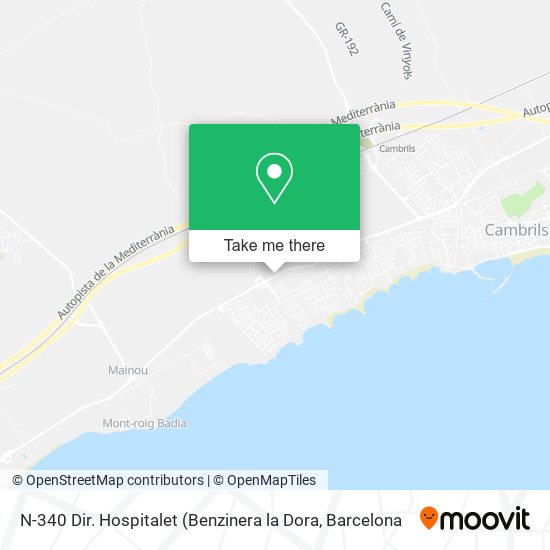 N-340 Dir. Hospitalet map