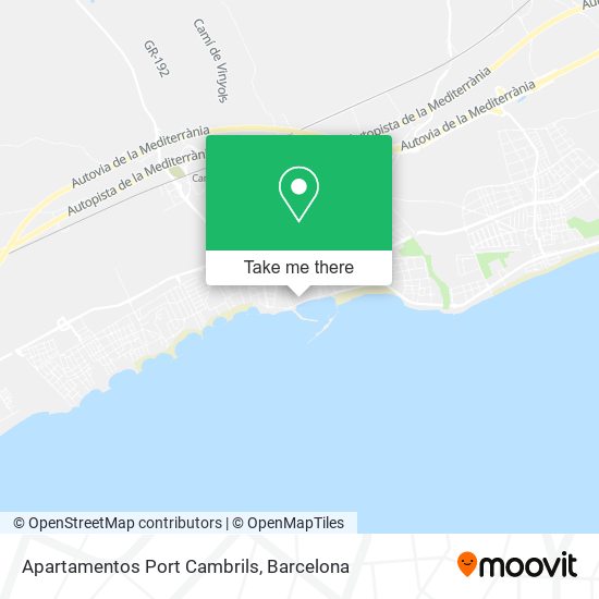 Apartamentos Port Cambrils map